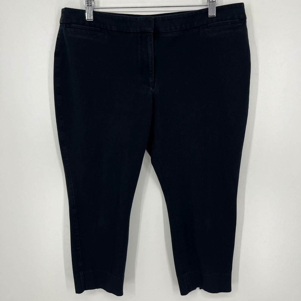 White House Black Market Skimmer Black Cropped Pants Womens 14S Stretch Workwear